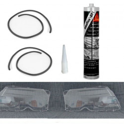 Set BMW E46 Coupe-Cabrio Scheinwerfer Glas Bj 99-03 inclusive Sikaflex Dichtmasse