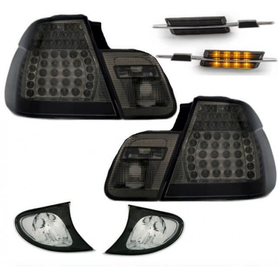 BMW E46 Limousine M3 LED Rückleuchten Seitenblinker Frontblinker Set Schwarz FL