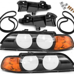 Set BMW E39 Scheinwerfergehäuse Bj 95-00 gelber Blinker nicht für Xenon