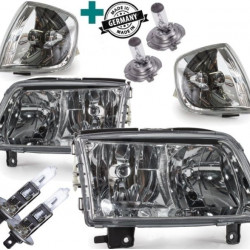 Set VW Polo 6N 2 Scheinwerfer Bj 99-01 für LWR H7-H1-1 Satz Blinkleuchten weiß-Leuchtmittelpaket