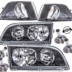 Set Volvo V40-S40 Scheinwerfer-Blinker schwarz Bj 00-04-Birnen