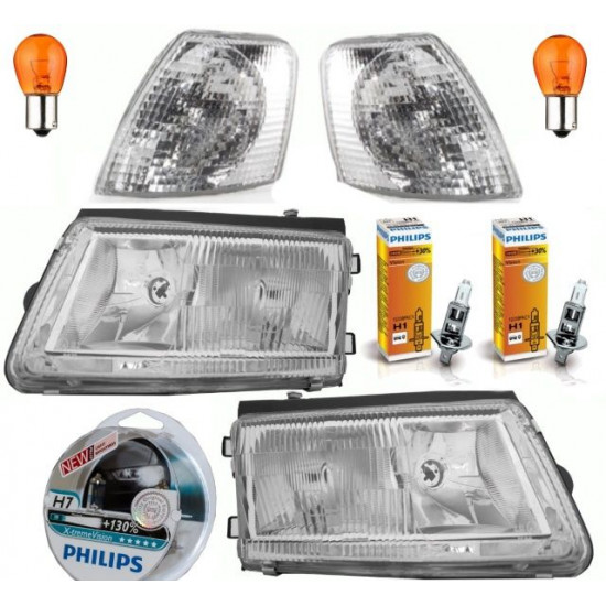 Set VW Passat 3B Scheinwerfer Set H7-H1 ohne NSW-Blinker-4x Philips Birnen