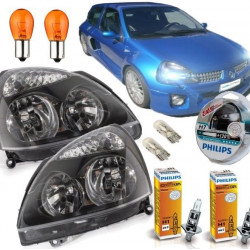 Set Renault Clio II Phase 2 Scheinwerfer 0-15-4x Philips Birnen-Birnen Komplett